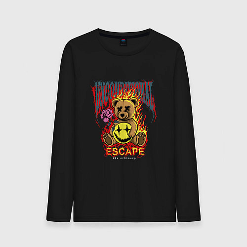 Мужской лонгслив Безусловный побег / Черный – фото 1