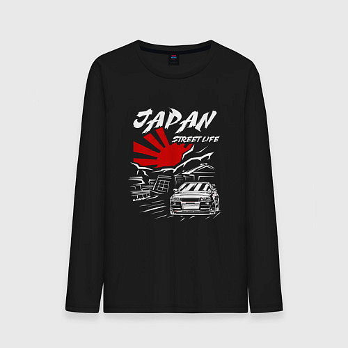Мужской лонгслив Jupan street life mitsubishi lancer / Черный – фото 1