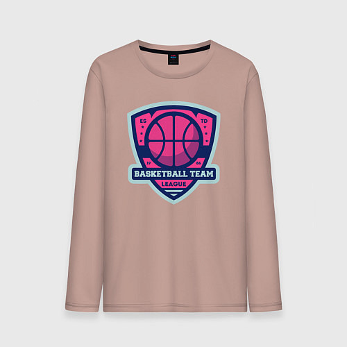 Мужской лонгслив Баскетбольная командная лига / Пыльно-розовый – фото 1