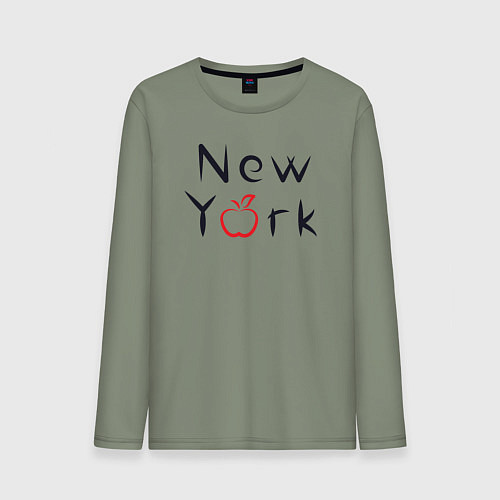 Мужской лонгслив New York apple / Авокадо – фото 1