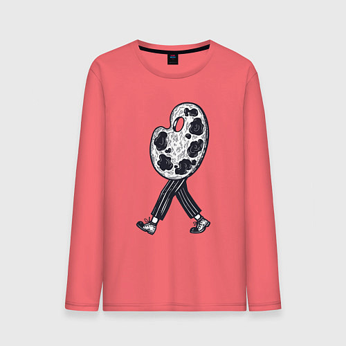 Мужской лонгслив Человек палитра / Коралловый – фото 1