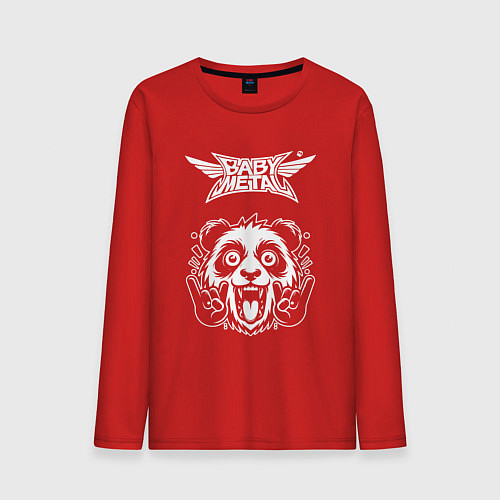 Мужской лонгслив Babymetal rock panda / Красный – фото 1
