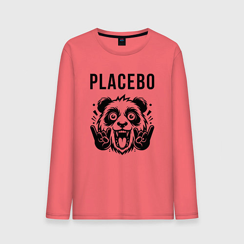 Мужской лонгслив Placebo - rock panda / Коралловый – фото 1