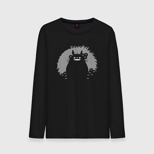 Мужской лонгслив Smiling Totoro / Черный – фото 1