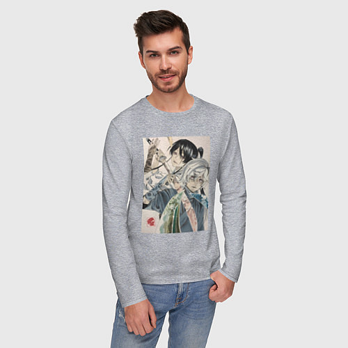 Мужской лонгслив Адский рай Габимару Ямада Асаэмон / Меланж – фото 3