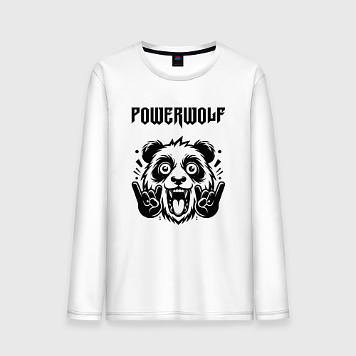 Мужской лонгслив Powerwolf - rock panda / Белый – фото 1