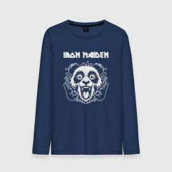 Лонгслив хлопковый мужской Iron Maiden rock panda, цвет: тёмно-синий