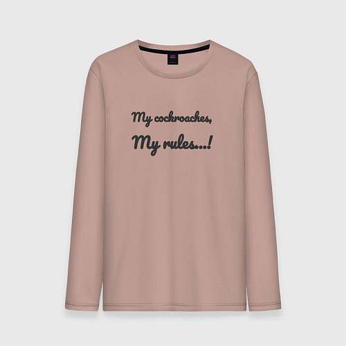 Мужской лонгслив My cockroaches my rules / Пыльно-розовый – фото 1
