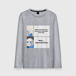 Лонгслив хлопковый мужской Programmers life, цвет: меланж