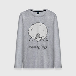Лонгслив хлопковый мужской Утро и йога, цвет: меланж