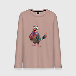 Мужской лонгслив Удивленный сизый голубь