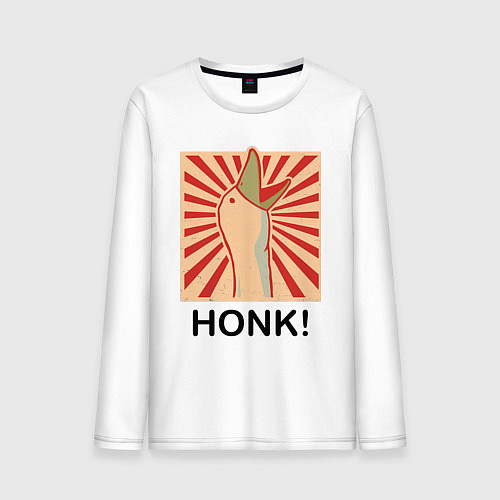 Мужской лонгслив Гусь honk / Белый – фото 1