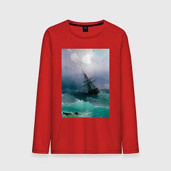 Мужской лонгслив Корабль среди бурного моря