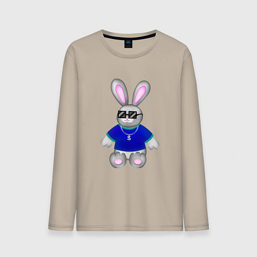 Мужской лонгслив Кролик с цепочкой / Миндальный – фото 1