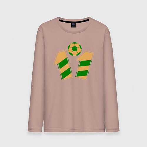Мужской лонгслив 11 номер футбольный мяч / Пыльно-розовый – фото 1