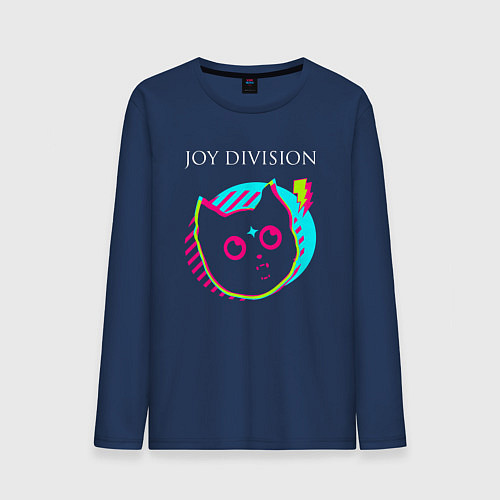 Мужской лонгслив Joy Division rock star cat / Тёмно-синий – фото 1