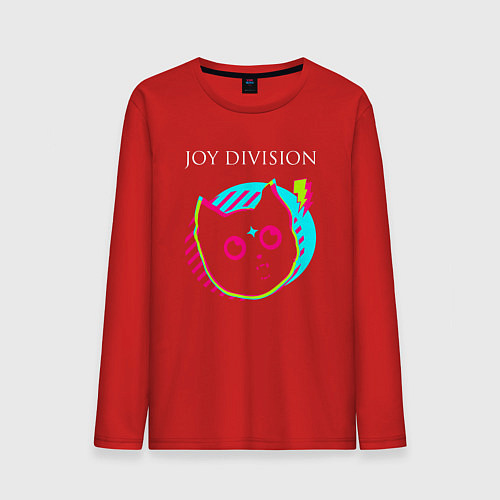 Мужской лонгслив Joy Division rock star cat / Красный – фото 1