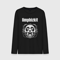 Лонгслив хлопковый мужской Limp Bizkit rock panda, цвет: черный