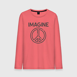 Лонгслив хлопковый мужской Peace imagine, цвет: коралловый