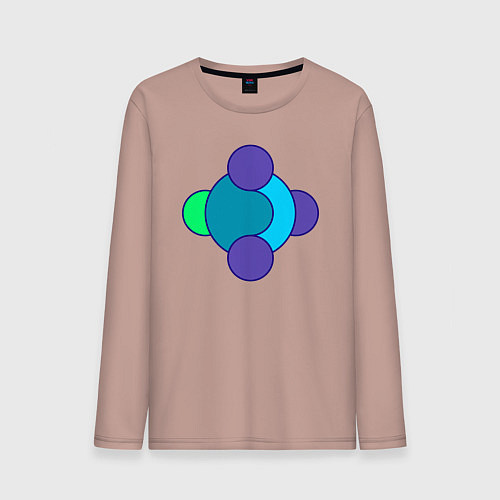 Мужской лонгслив Геометрия из окружностей / Пыльно-розовый – фото 1