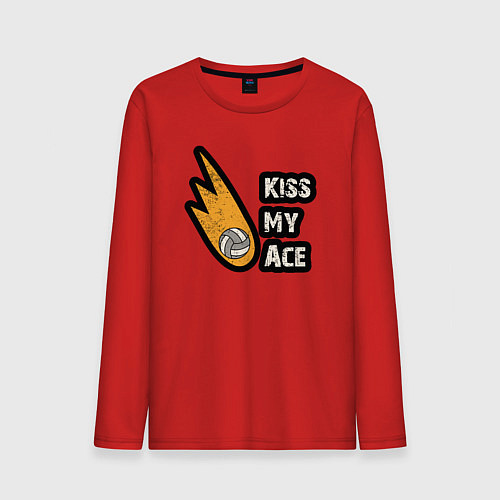 Мужской лонгслив Kiss my ace volleyball / Красный – фото 1