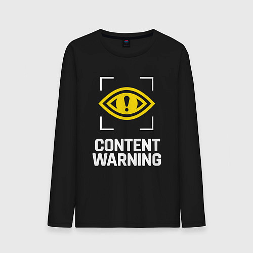 Мужской лонгслив Content Warning logo / Черный – фото 1