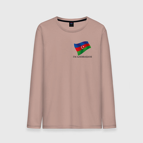 Мужской лонгслив Im Azerbaijani - motto / Пыльно-розовый – фото 1