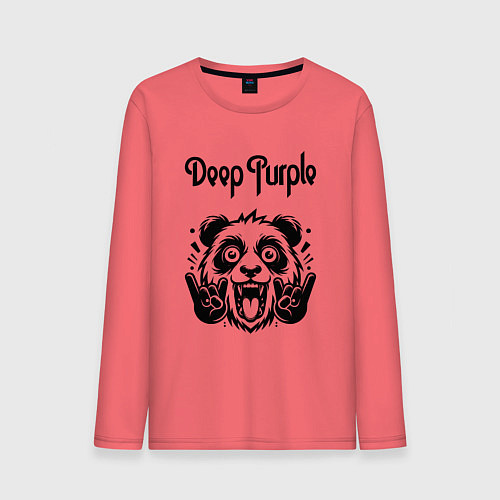 Мужской лонгслив Deep Purple - rock panda / Коралловый – фото 1