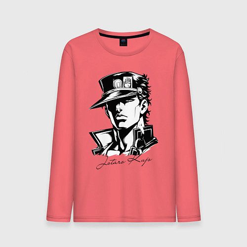 Мужской лонгслив Jotaro Kujo - anime ai art / Коралловый – фото 1