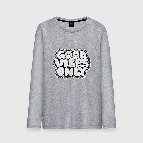 Мужской лонгслив Goof vibes black / Меланж – фото 1