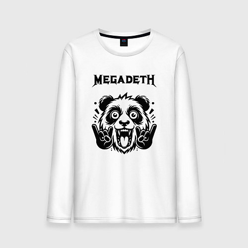 Мужской лонгслив Megadeth - rock panda / Белый – фото 1