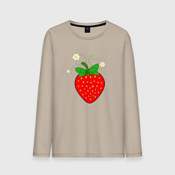 Мужской лонгслив Ягода клубничка крупная