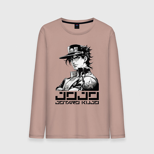 Мужской лонгслив Jotaro Kujo - jojo ai art / Пыльно-розовый – фото 1