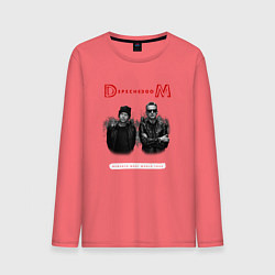 Лонгслив хлопковый мужской Depeche Mode - dave and martin tour, цвет: коралловый
