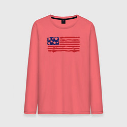 Лонгслив хлопковый мужской USA patriot, цвет: коралловый
