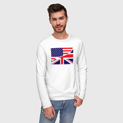 Лонгслив хлопковый мужской США и Великобритания, цвет: белый — фото 2