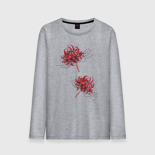 Мужской лонгслив Токийский гуль Паучья лилия / Меланж – фото 1