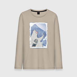 Мужской лонгслив Зимние медвежьи селфи