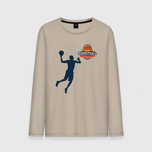Мужской лонгслив Игрок в баскетбол basketball / Миндальный – фото 1