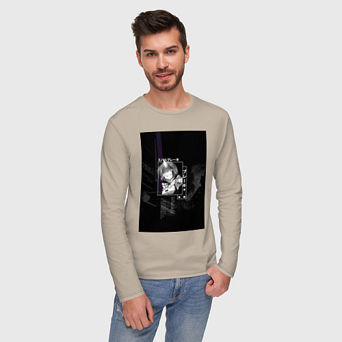 Мужской лонгслив Горничная Рем / Миндальный – фото 3