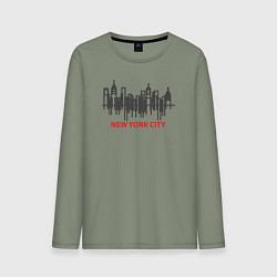 Лонгслив хлопковый мужской New York United States, цвет: авокадо