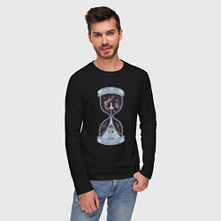 Лонгслив хлопковый мужской Время исследовать, цвет: черный — фото 2