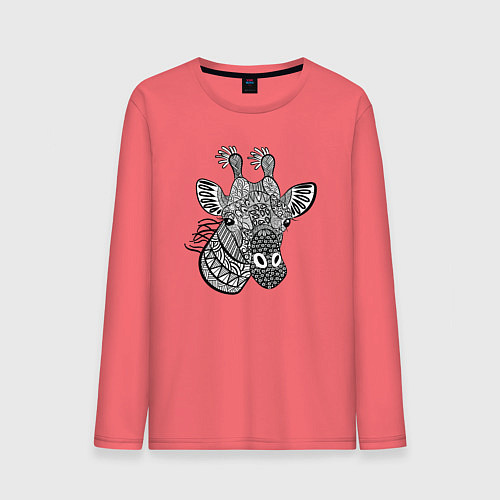 Мужской лонгслив Узорный жираф / Коралловый – фото 1