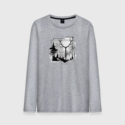 Лонгслив хлопковый мужской Осеннее приключение, цвет: меланж