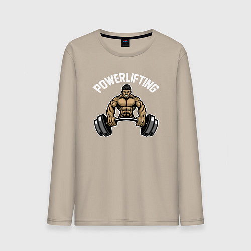 Мужской лонгслив Powerlifting gym / Миндальный – фото 1