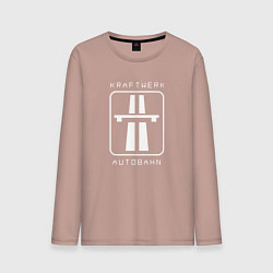 Лонгслив хлопковый мужской Kraftwerk - Autobahn, цвет: пыльно-розовый