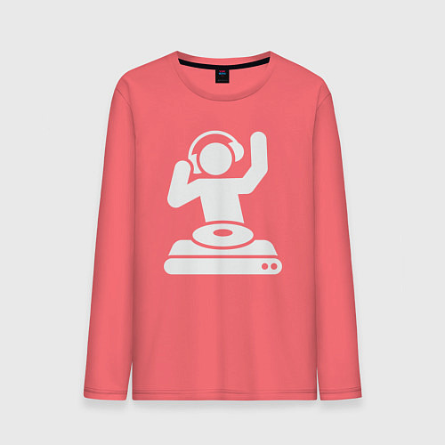 Мужской лонгслив Party dj / Коралловый – фото 1