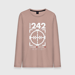 Лонгслив хлопковый мужской Front 242 - Tyrany for you, цвет: пыльно-розовый