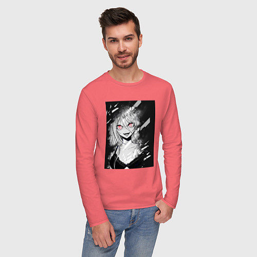 Мужской лонгслив Senpai девушка / Коралловый – фото 3