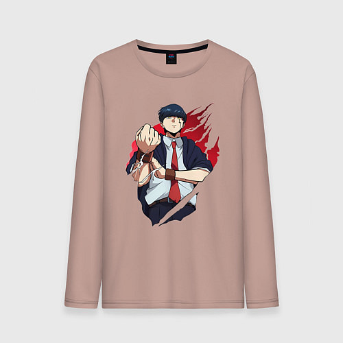 Мужской лонгслив Мэш Бёрндэд маг / Пыльно-розовый – фото 1